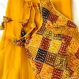 Brand new plain saree with ready to wear cotton blouse